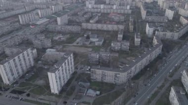 Kyiv, Ukrayna 10.31.2021: İHA 'dan Obolon' a hava görüntüsü