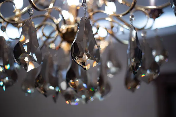 Cher Lustre Cristal Exquis Dans Style Victorien Intérieur — Photo