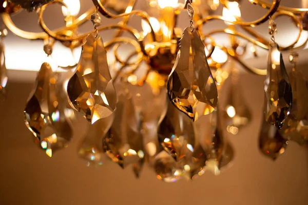 Expensive Exquisite Crystal Chandelier Victorian Style Indoor — Stock Photo, Image