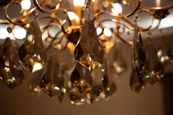 Lampadario Cristallo Squisito Costoso Stile Vittoriano Indoor — Foto Stock