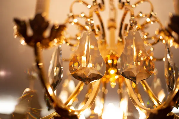 Cher Lustre Cristal Exquis Dans Style Victorien Intérieur — Photo