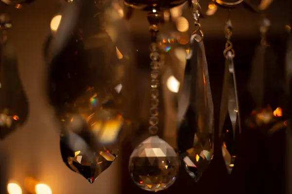 Cher Lustre Cristal Exquis Dans Style Victorien Intérieur — Photo