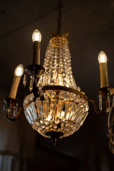 Lampadario Cristallo Squisito Costoso Stile Vittoriano Indoor — Foto Stock