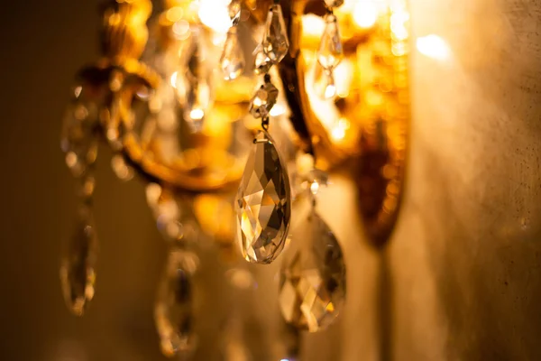 Cher Lustre Cristal Exquis Dans Style Victorien Intérieur — Photo