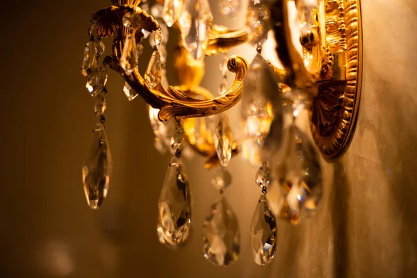 Caro Exquisito Candelabro Cristal Interior Estilo Victoriano — Foto de Stock