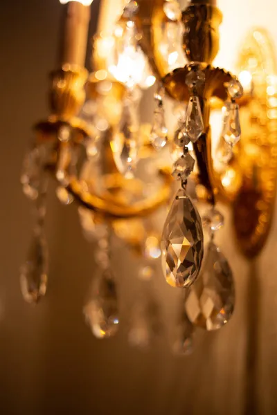 Lampadario Cristallo Squisito Costoso Stile Vittoriano Indoor — Foto Stock
