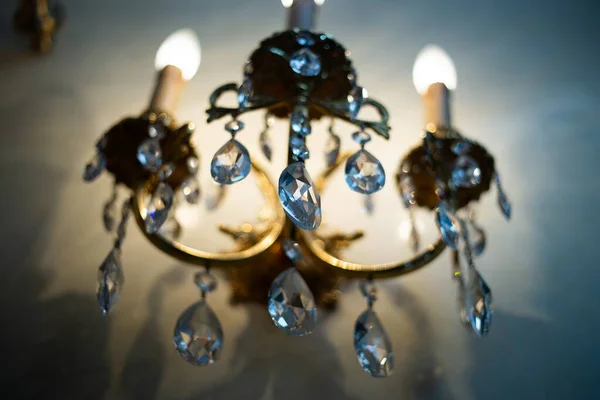 Caro Exquisito Candelabro Cristal Interior Estilo Victoriano —  Fotos de Stock