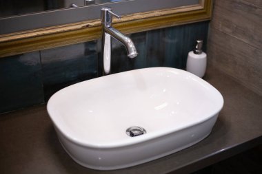 Washbasin with a sink in a modern bathroom
