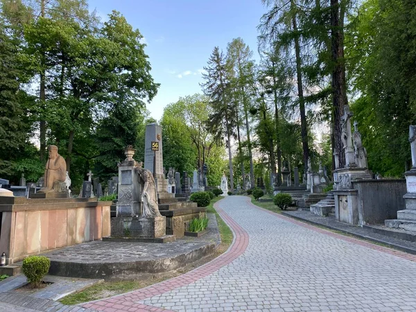 Lvov Ukrajina 2022 Lychakivské Hřbitovní Městečko Lvově Kvalitní Fotografie — Stock fotografie