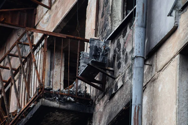 Гостомель Киевская Область Украина 2022 Разрушенный Город После Вторжения Русских — стоковое фото