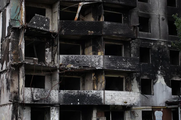 Vernietigde Meerdere Verdiepingen Tellende Gebouwen Stad Borodyanka Kiev Regio Het — Stockfoto