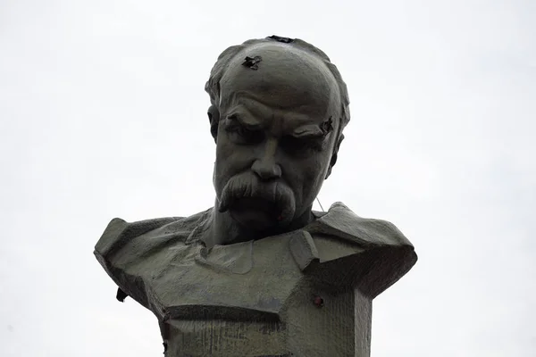 Monumento Las Taras Ucranianas Shevchenko Borodyanka Región Kiev Con Una — Foto de Stock