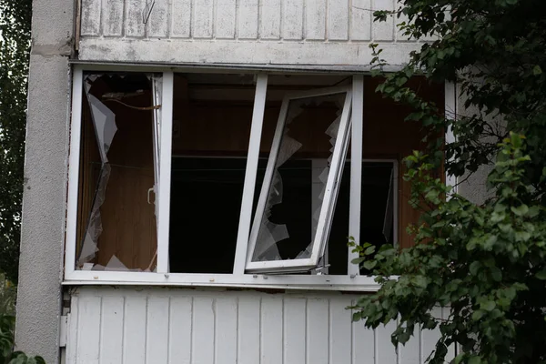 Distrutto Edifici Più Piani Nella Città Borodyanka Regione Kiev Dopo — Foto Stock