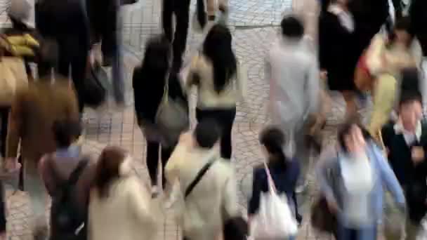 Aerial view of people walking on the street — Stock Video