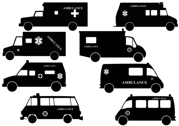911 ambulances fire trucks — Stock Vector