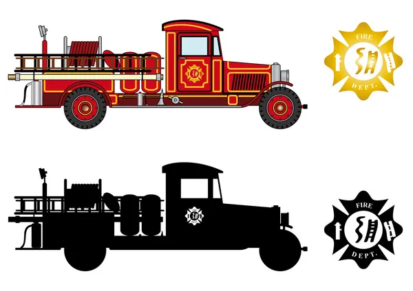 Fireman transportation — Stock Vector