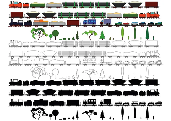 Jouets locomotives à vapeur 2 — Image vectorielle