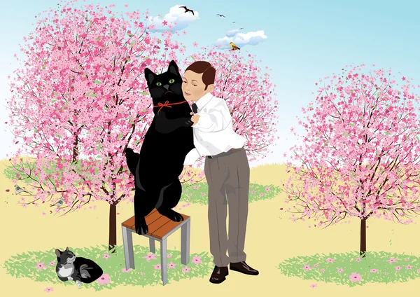 Tango with a black cat — Stock Photo, Image