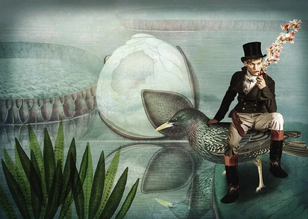 Suyun yanındaki bitki örtüsünde bir sığınak.