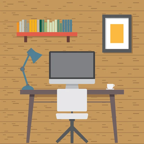 Appartamento Illustrazione Work Room — Vettoriale Stock