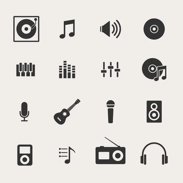Music Icon Set Vector Graphics