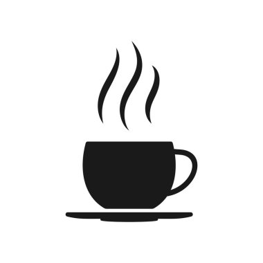 Çay zamanı glyph ikon kahve sıcak içecek vektörü
