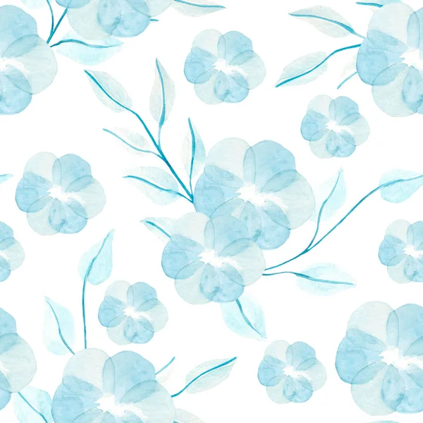 Hand Drawn Seamless Pattern Abstract Flowers Leaves White Background Beautiful ストックフォト