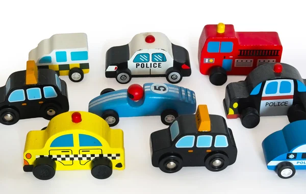 Spielzeugautos aus Holz Stockbild