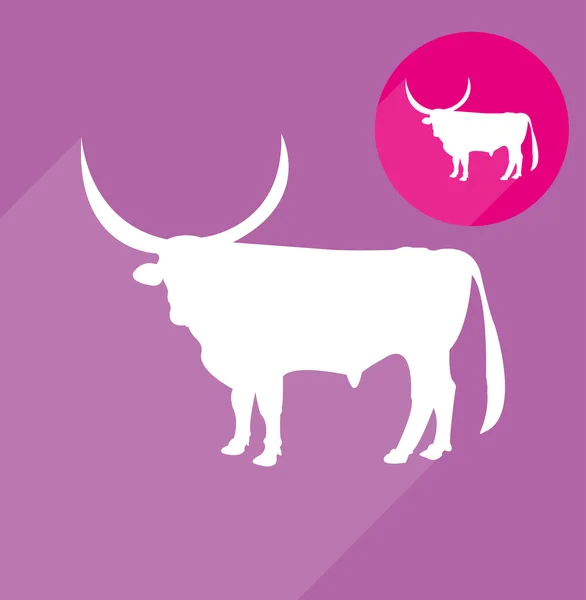 Tre toro segno silhouette — Vettoriale Stock