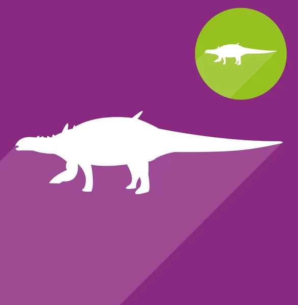 Silueta de dinosaurio — Vector de stock
