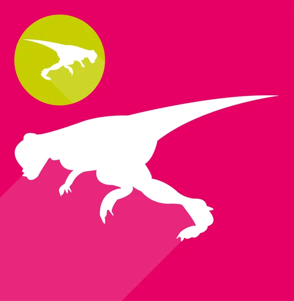 メガロサウルス恐竜シルエット — ストックベクタ