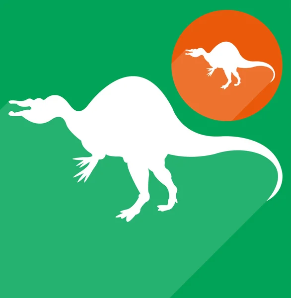 スピノサウルス恐竜シルエット — ストックベクタ
