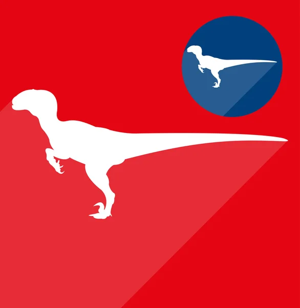 Velociraptor Silueta de dinosaurio — Vector de stock