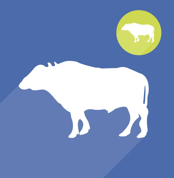 Silhouette di bufalo — Vettoriale Stock