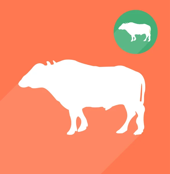 Silhouette Buffalo — Image vectorielle