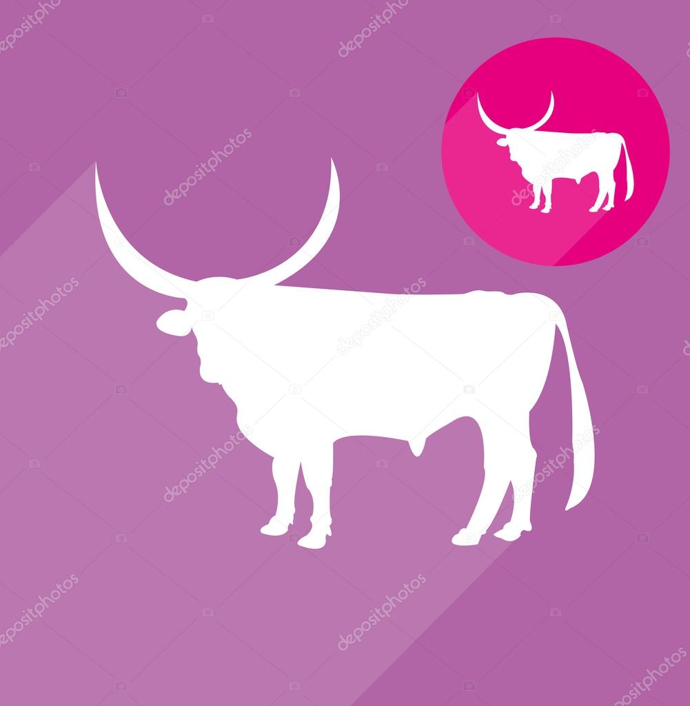 Three bull sign silhouette