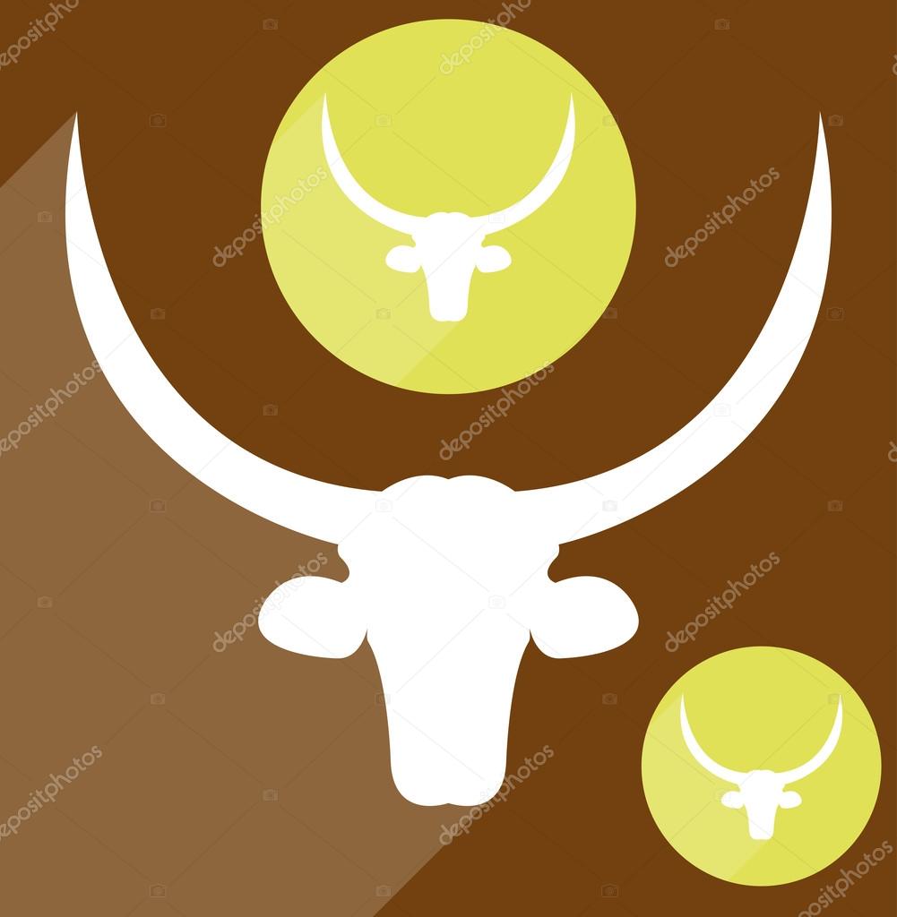 Three bull sign silhouette