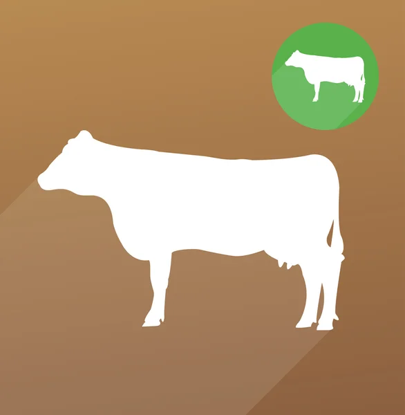 Силуэт коровы — стоковый вектор