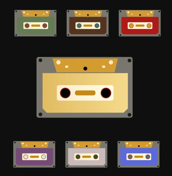 Retro Cassettes set — Stock Vector