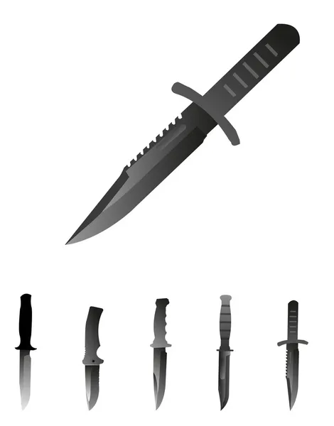 Military knives set — Stock Vector