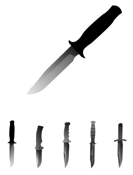 Military knives set — Stock Vector