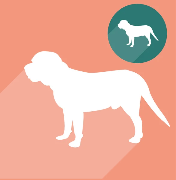 French Mastiff dog silhouette — Stock Vector