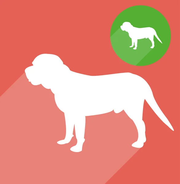 Francouzská doga pes silueta — Stockový vektor