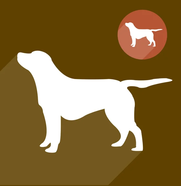 Silhouette chien Labrador — Image vectorielle