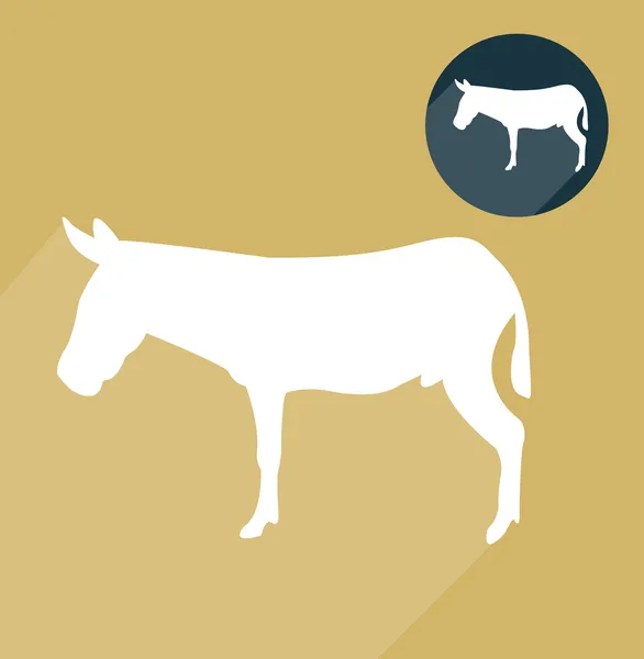 Silueta de burro — Vector de stock