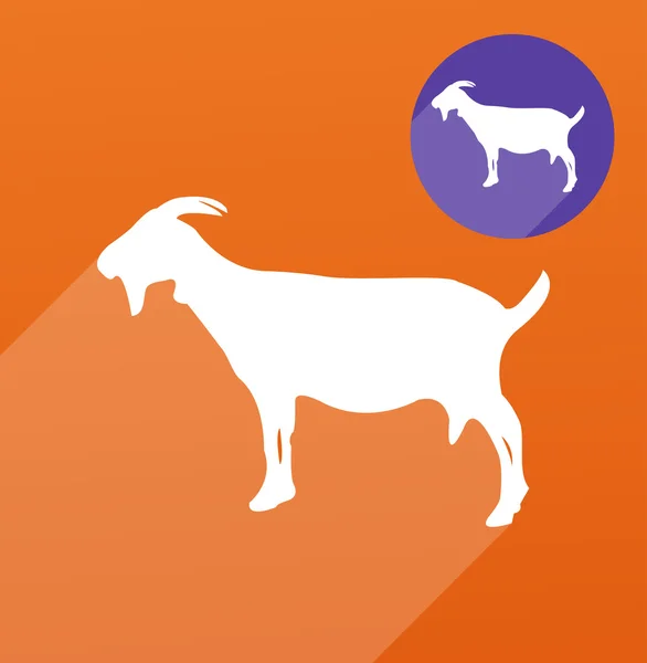 Goat silhouette — Stock Vector