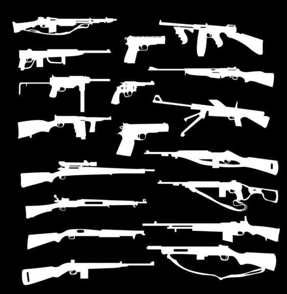 Набор значков оружия — стоковый вектор