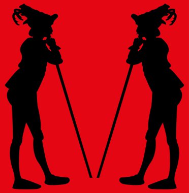 iki adam silhouettes