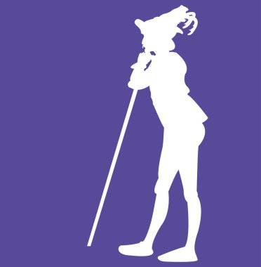 Menekşe arkaplanda bir siluet