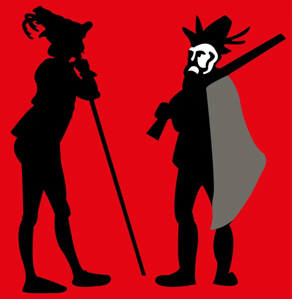 Mannen silhouetten — Stockvector